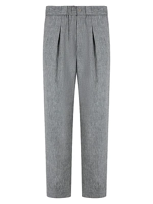 Linen-Wool Twill Trousers