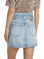Denim Belted Miniskirt