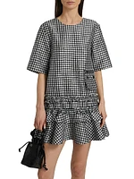 Gingham Taffeta Minidress