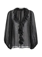 Betsie Ruffled Silk-Blend Chiffon Blouse