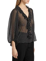 Betsie Ruffled Silk-Blend Chiffon Blouse