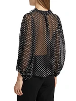 Betsie Ruffled Silk-Blend Chiffon Blouse