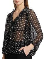Betsie Ruffled Silk-Blend Chiffon Blouse