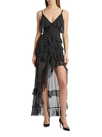 Laverne Polka Dot Ruffled Maxi Dress