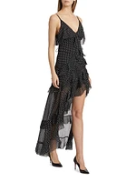 Laverne Polka Dot Ruffled Maxi Dress