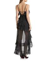 Laverne Polka Dot Ruffled Maxi Dress