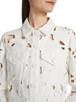 Chloe Embroidered Eyelet Denim Jacket