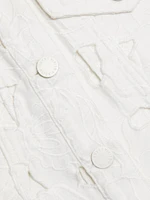 Chloe Embroidered Eyelet Denim Jacket