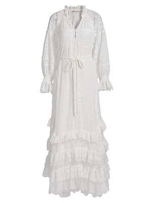 Alycen Eyelet Ruffle Maxi Dress