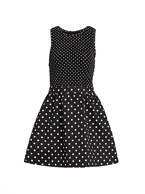 Chara Polka Dot Cotton Fit & Flare Minidress