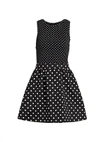 Chara Polka Dot Cotton Fit & Flare Minidress
