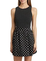 Chara Polka Dot Cotton Fit & Flare Minidress