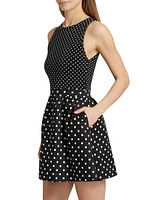 Chara Polka Dot Cotton Fit & Flare Minidress