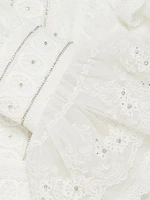 Delpha Embellished Lace Ruffle Crop Top
