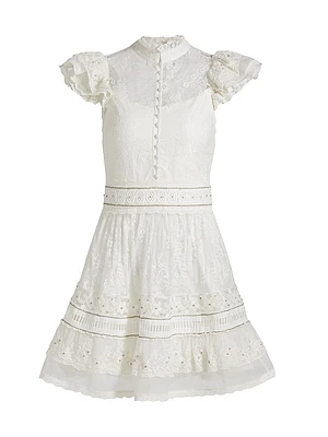 Vernita Lace Ruffle Minidress