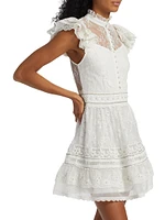 Vernita Lace Ruffle Minidress