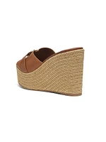 Leda 100MM Leather Wedge Sandals