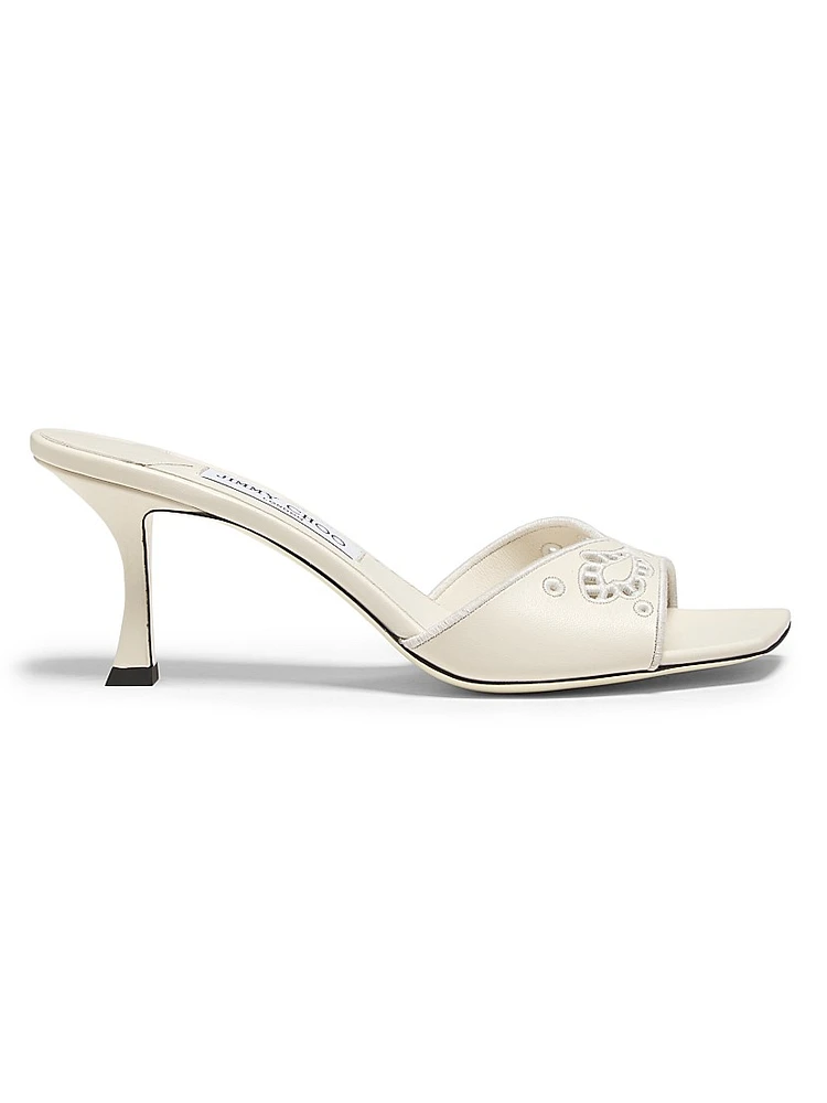 Skye 70MM Embroidered Leather Mules