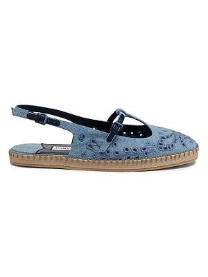 Amiee Denim Slingback Espadrille Flats