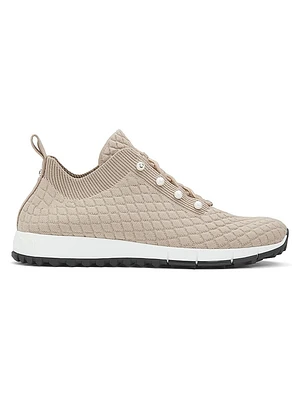 Veles Imitation Pearl-Embellished Knit Sneakers