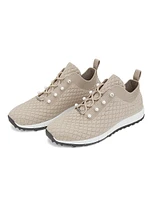 Veles Imitation Pearl-Embellished Knit Sneakers