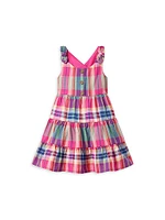Little Girl's & Plaid Tiered Dress