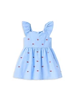 Little Girl's & Embroidered Flag Dress