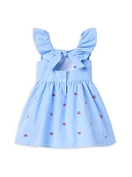 Little Girl's & Embroidered Flag Dress