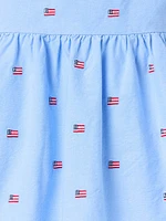Little Girl's & Embroidered Flag Dress