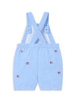 Baby Boy's Embroidered Flag Overall Set