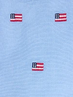 Baby Boy's Embroidered Flag Overall Set