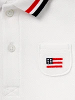 Baby Boy's Embroidered Flag Overall Set