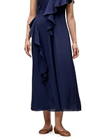 Irie Asymmetric Silk-Blend Midi-Dress