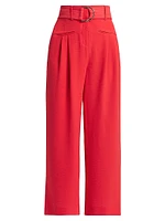 Belted High-Rise Pants