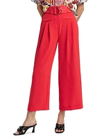 Belted High-Rise Pants