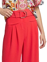 Belted High-Rise Pants
