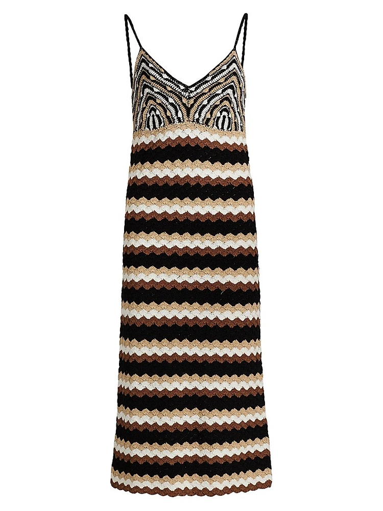 Harlow Striped Cotton Knit Midi-Dress