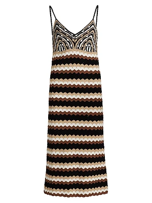 Harlow Striped Cotton Knit Midi-Dress