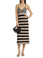 Harlow Striped Cotton Knit Midi-Dress