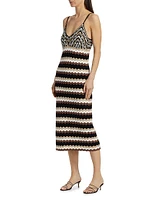 Harlow Striped Cotton Knit Midi-Dress