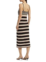 Harlow Striped Cotton Knit Midi-Dress