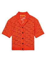 Fleur Crochet Camp Collar Shirt
