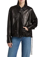 The Harper Drawcord Leather Jacket