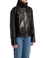 The Harper Drawcord Leather Jacket