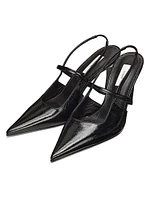 90MM Leather Slingback Pumps