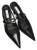 90MM Leather Slingback Pumps