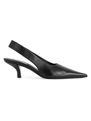 55MM Leather Slingback Pumps
