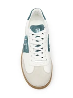 Swan Logo Leather Low-Top Sneakers