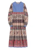 Lamé Muslin Midi Dress