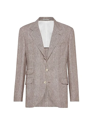 Linen Prince of Wales Deconstructed Cavallo Blazer